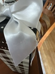 Wedding Nesting Gift card Money Gift Box/ Black and White Plaid Cream