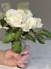 Bridal Bouquet Holder Fluted Rim Silver Plated Vintage Look