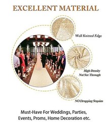 Gold Aisle Runner for Wedding Ceremony 2FTx15FT Sequin Aisle Runner Wedding