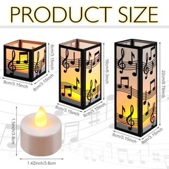 24 Music Note Party Table Centerpieces Paper Lantern Boxes 3 Sizes LED Tealights