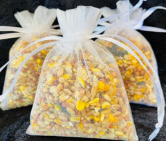 75 White Organza Birdseed Bags, Organic Wedding Toss , All Natural, Eco-friendly