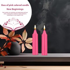 Box of 12 Pink Candles | 4 inches Tall & 3/4 inch Diameter | Set 12,