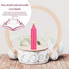 Box of 12 Pink Candles | 4 inches Tall & 3/4 inch Diameter | Set 12,