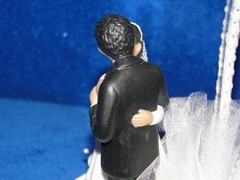 New Elegant Mirrored Heart Medium skin Bride & Groom Wedding Caketop #346