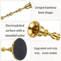 Brass Candlestick Holders Vintage: Taper Candle Holder Metal 1 Set(3 Pcs) Gold