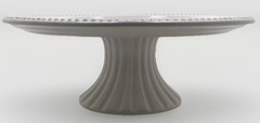 Transpac Hobnail Off-White Round Dolomite Pedestal Cake Stand – Small Defect