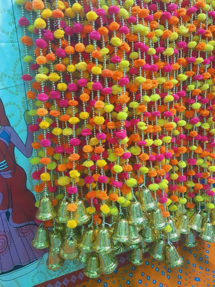 Indian pom pom Garlands Christmas Wedding Decoration Mehndi wholesale lot