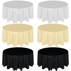 5 PACKS 132″ inch ROUND Tablecloth WEDDING Polyester PARTY 25 COLORS 6′ ft Table