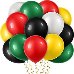100 Pieces Juneteenth Day Latex Balloons Jamaica Rasta Reggae Red Green Yellow