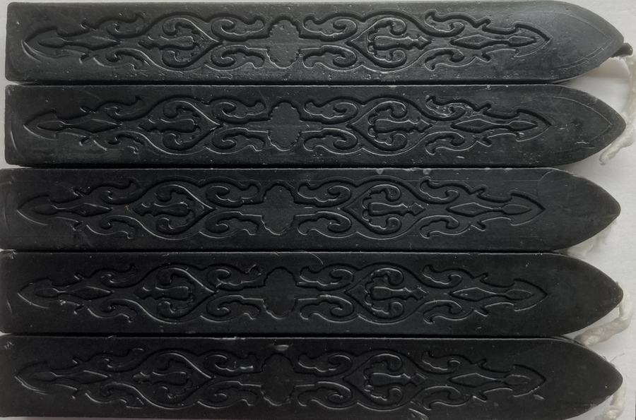 Black (solid color) Sealing Wax (with wick) – 5 Sticks
