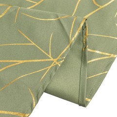 54″x54″ Dusty Green Polyester Square Table Overlay Metallic Geometric Pattern