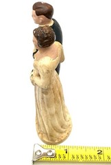 Vintage Chalkware Bride And Groom Wedding Cake Topper Pfiel & Holing 1950s 4 1/8
