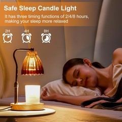 Candle Warmer Lamp with Timer Dimmable, Standard size, Gold