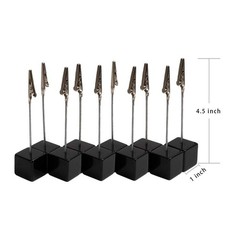 10pcs Table Number Holder Name Place Card Memo Clip Stand Black