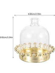 12pcs Fillable Clear Favor Boxes With Dome Lids Golden Crown Base Plastic Dome