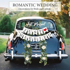 Just Married Car Decorations Kit for Wedding | Honeymoon Send Off Decor with