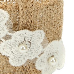 4Pcs Portable Burlap Candy Baskets Khaki Linen Wedding Storage Holders