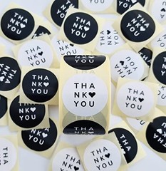 500 Thank You Stickers,Elegant Design for Business,2 Unique Design,1.5″ Round,