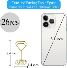 26Pcs Table Number Holders, Elegant Place Card Holders, Picture Holder for Table