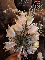 Beautiful Cascade Bouquet Made With Porcelain. Tiara Included. !Stunning