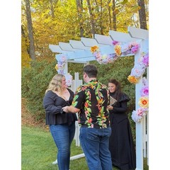 Wooden Wedding Arch Backdrop White Ceremony Arbor Handmade Large 8ft