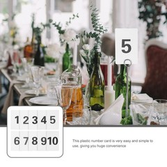 10Pcs Reusable Plastic Number Digital Cards 1-10 for Home Table Display