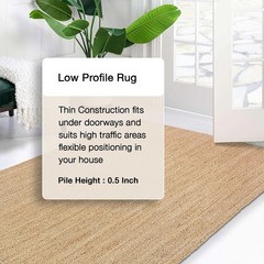 Chardin home Hand Woven Natural Jute Braided Rug – 2×7 Oval | Rustic Boho