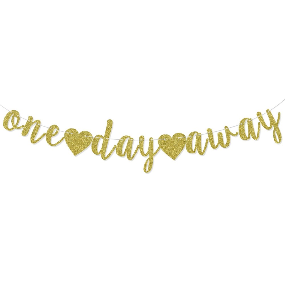 One Day Away Banner, Rehearsal Dinner Decorations Supplies, Wedding Party Sig…