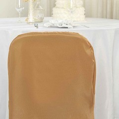 50 Gold Polyester FOLDING Flat CHAIR COVERS Wedding Party Banquet Decorations