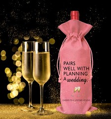 Tesedupoole Wine Bag Wedding Gift for Mr and Mrs – 1 Count (Pack of 1), Pink