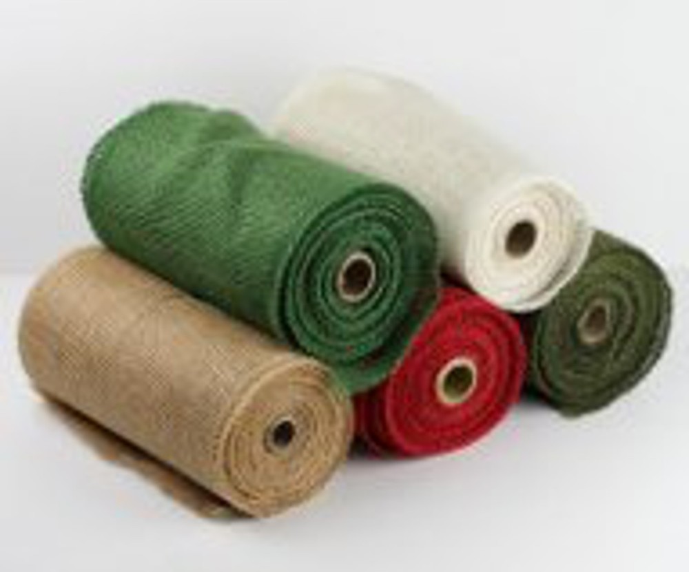 9″ Burlap Ribbon 10 Yard Roll Finished Edges (4 colors)