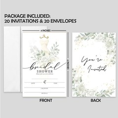 AEHIE 20 Sets Bridal Shower Invitations With 4×6 inches, Wedding 01