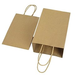 100 Pack 5.25″x3.25×8″ Brown Small Paper Bags with Handles Bulk, Gift Paper Bags