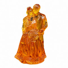 Made in USA Baltic Amber Wedding Couple Figurine Home Decor Handmade Gift