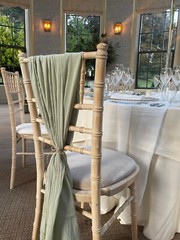 CHEESECLOTH CHAIR COVER DRAPES WEDDING EVENT VENUE DÉCOR VERTICAL DRAPES
