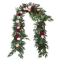 Red& White& Pink 9ft Long PP Artificial Flower Garland For Wedding Decoration