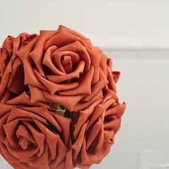24 TERRACOTTA 5″ FOAM ROSE Flowers Stems Party Wedding Events Decorations