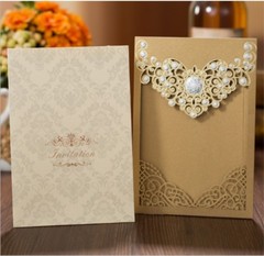 Gold Business Party Wedding Invitation Day Invite Card Laser Cut Personalised