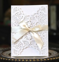 100x Wedding Invitation Cards Laser Cut Hollow Out Romantic Holiday Party Floral