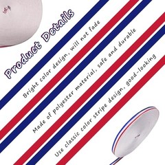 Blue White Red Striped Grosgrain 3/8 Inch x 55 Yard Red White Blue Striped