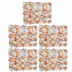 5PCS Artificial Silk Flower Wall Panel Floral Backdrop Party Wedding Decoration.