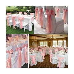 fani 60 PCS Satin Chair Sashes Bows Universal Chair Cover for Wedding Recepti…