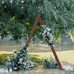 Triangle Wedding Ceremony Arch Wooden Backdrop Stand Heavy Garden Arbor Frame