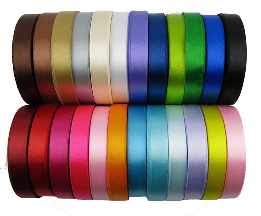 (25 YARDS) SATIN RIBBON roll craft xmas presents wedding party holiday gift wrap