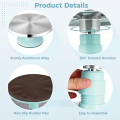 Aluminium Alloy Revolving Cake Stand, 12 in Cake Decorating Turntable, Non-Sl…