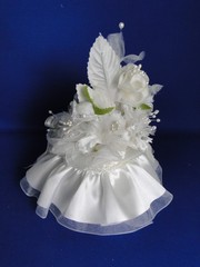 New Elegant Petite Lighted White floral Wedding Cake top #406A
