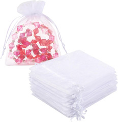 100PCS Organza Bags, 3X4Inch Organza Jewelry Bags with Drawstring