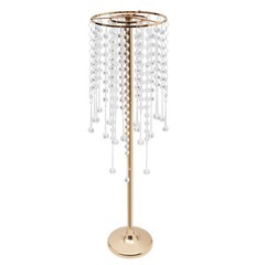 10pc 75cm Large Gold Flower Stand With acrylic Beads Strand Wedding Decor