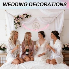 2 String of 13 PCS Champagne Bow Garland Banner Decoration Party Bow