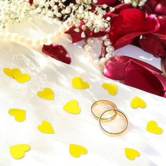 Heart Confetti Valentine’s Day Table Confetti Metallic Foil for Gold Heart
